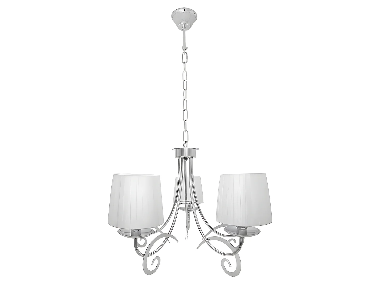 Lampara Clasica Con Pantallas Luxor Cromo 5 L.