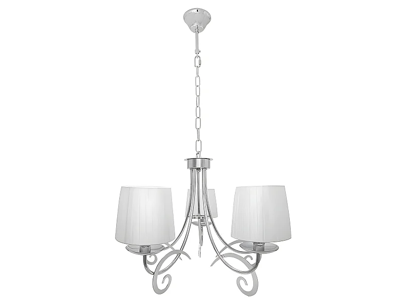 Lampe classique avec écrans LUXOR chrome 5 l. FABRILAMP