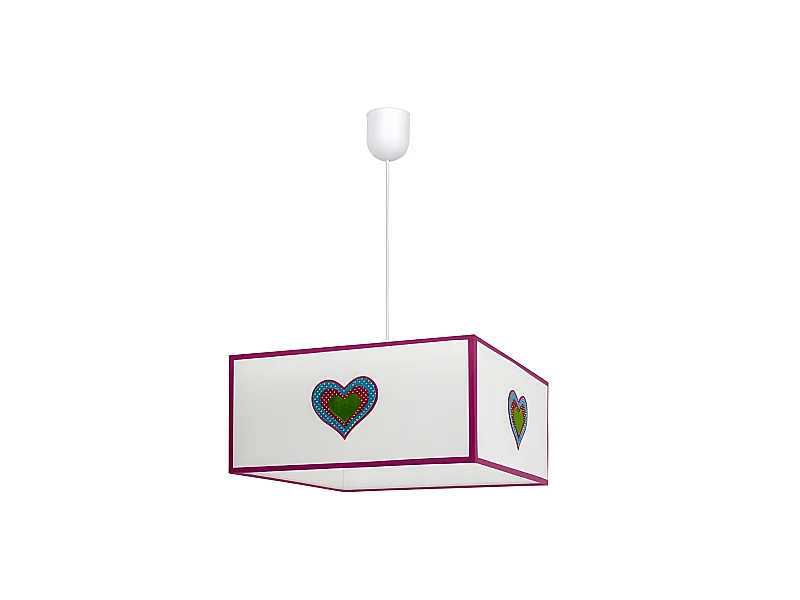 Love Lampada a sospensione 1xe27 Bianco/rosa Regx35x35 FABRILAMP