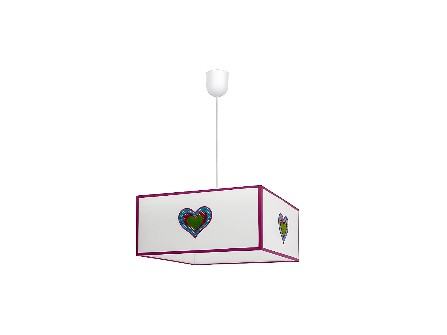 Lampe à Suspension Love 1xe27 Blanc/rose Regx35x35 FABRILAMP