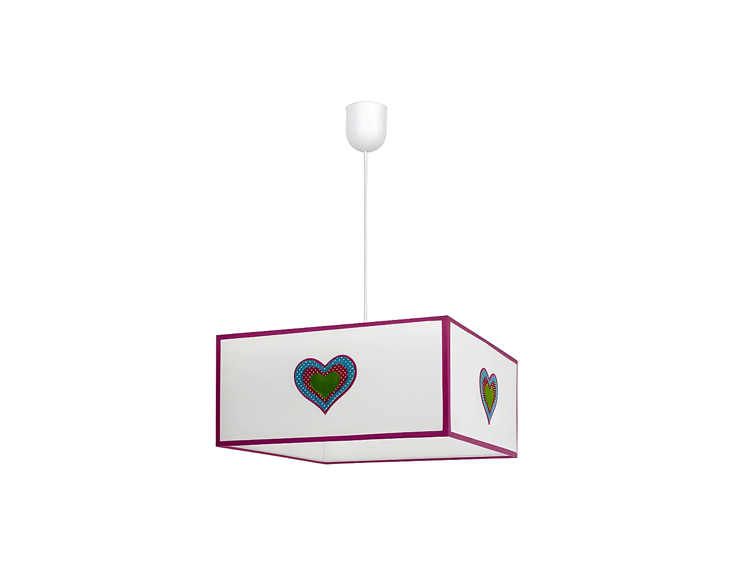 Lampe à Suspension Love 1xe27 Blanc/rose Regx35x35 FABRILAMP