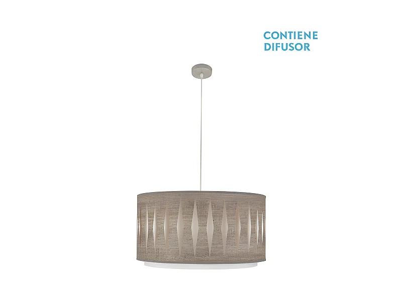 Suspension modèle Alexandra couleur bois Gris Réglable FABRILAMP