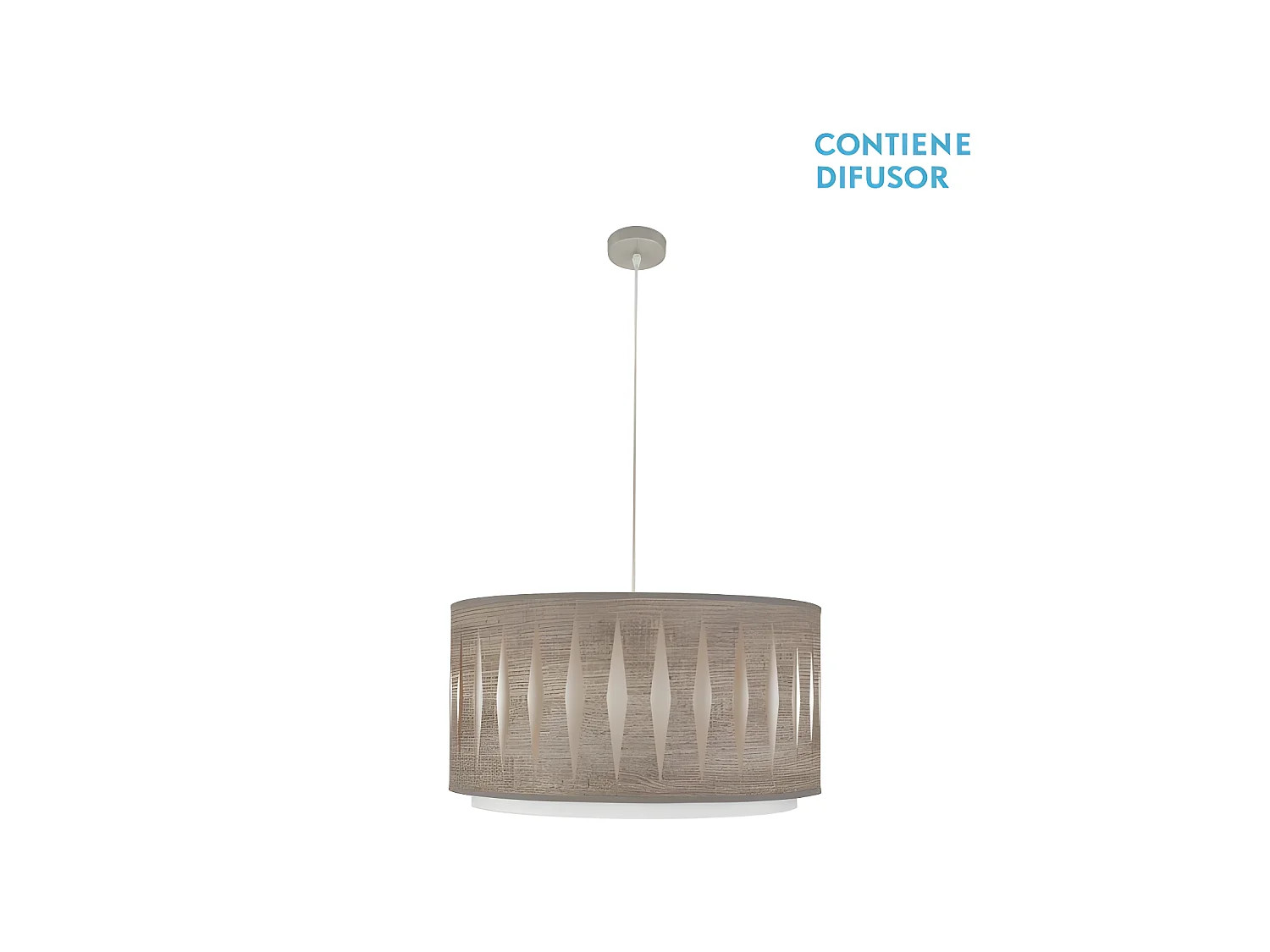 Suspension modèle Alexandra couleur bois Gris Réglable FABRILAMP