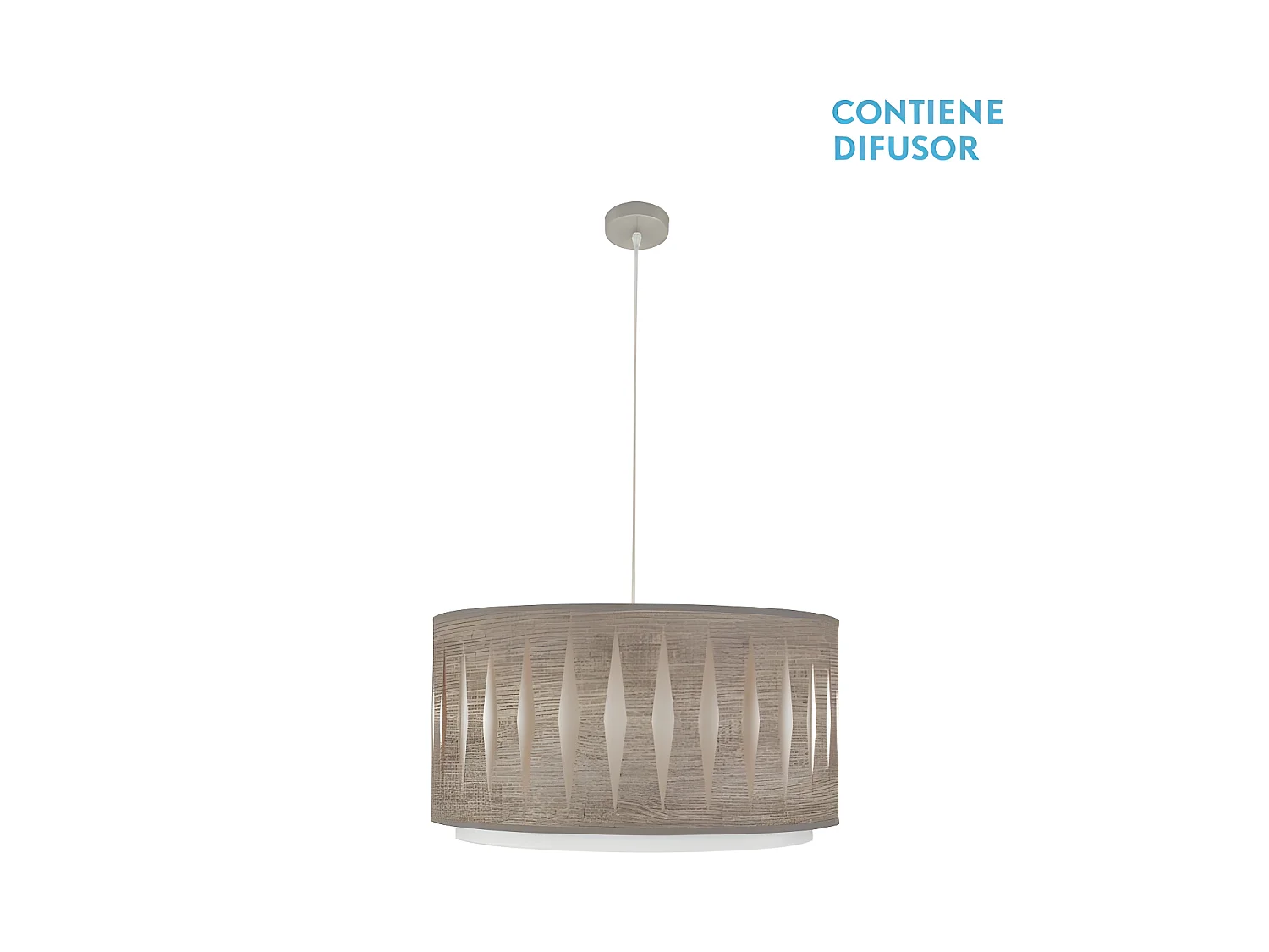 Suspension modèle Alexandra couleur bois Gris Réglable FABRILAMP