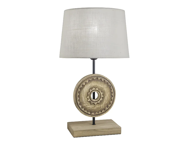 Rinconera Rodano Madera Con Pantalla Lino,