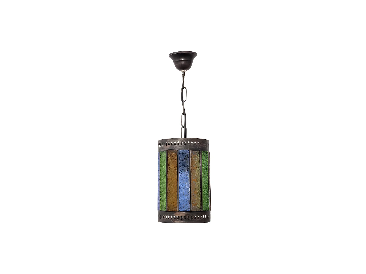 Lampe suspendue artisanale Casablanca 1xe27 multicolore Regx18d de FABRILAMP.