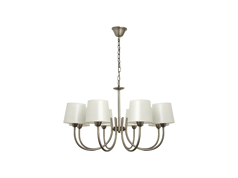 Lampe Guadalajara 8xe14 Or avec abat-jour beige FABRILAMP