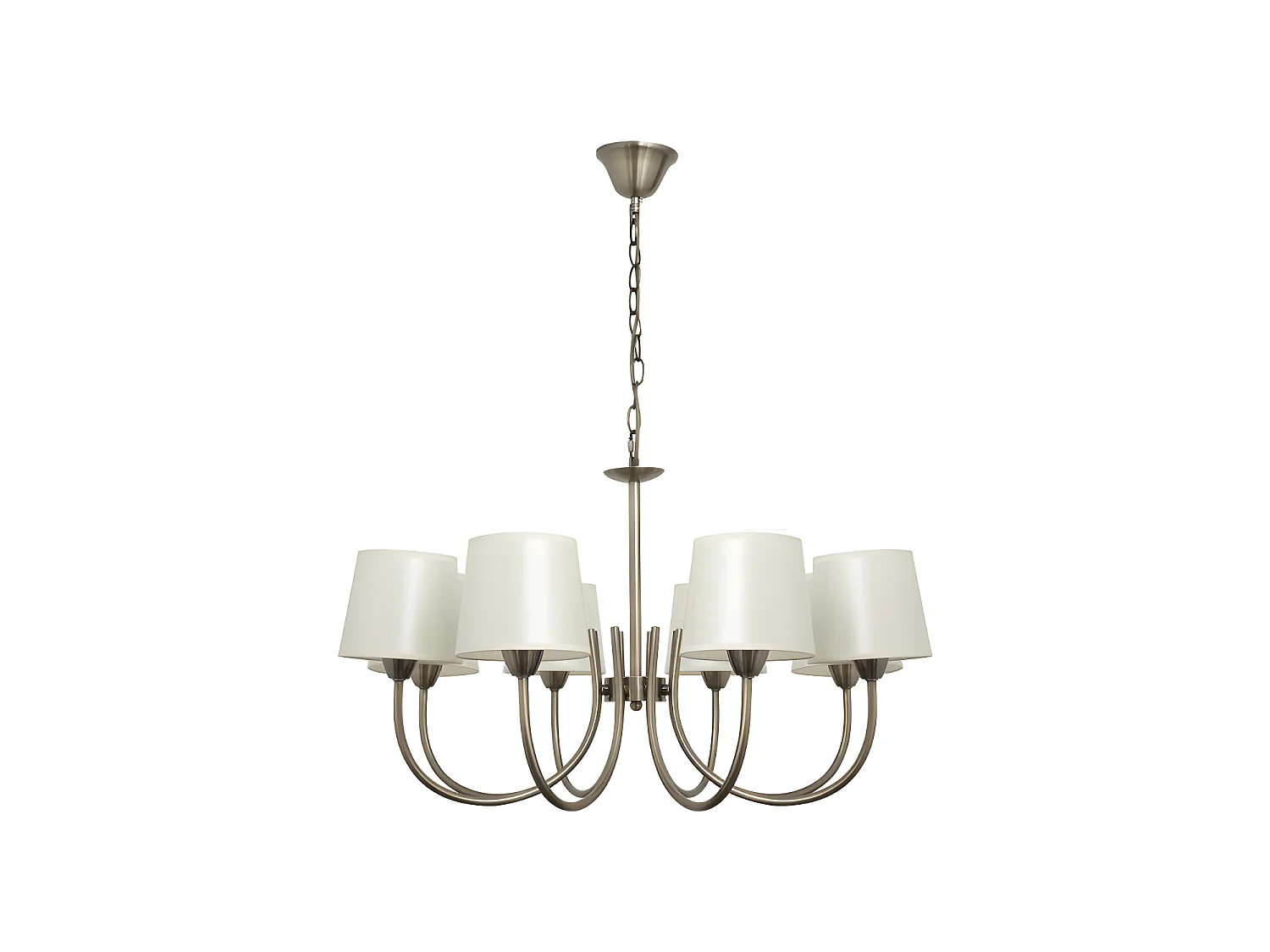 Lampara Guadalajara 8xe14 Dorado Con Pantalla Beis De