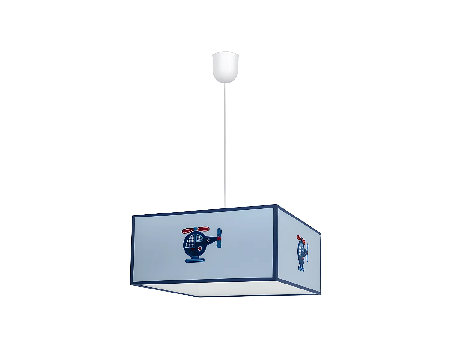 Lampe à Suspension Hélicoptère 1xe27 Bleu Clair Regx35x35 FABRILAMP