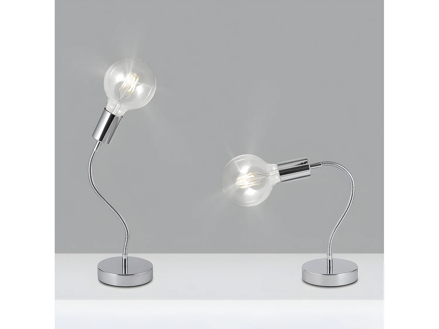 Lampe à poser pour ampoule décorative MELISA chrome
