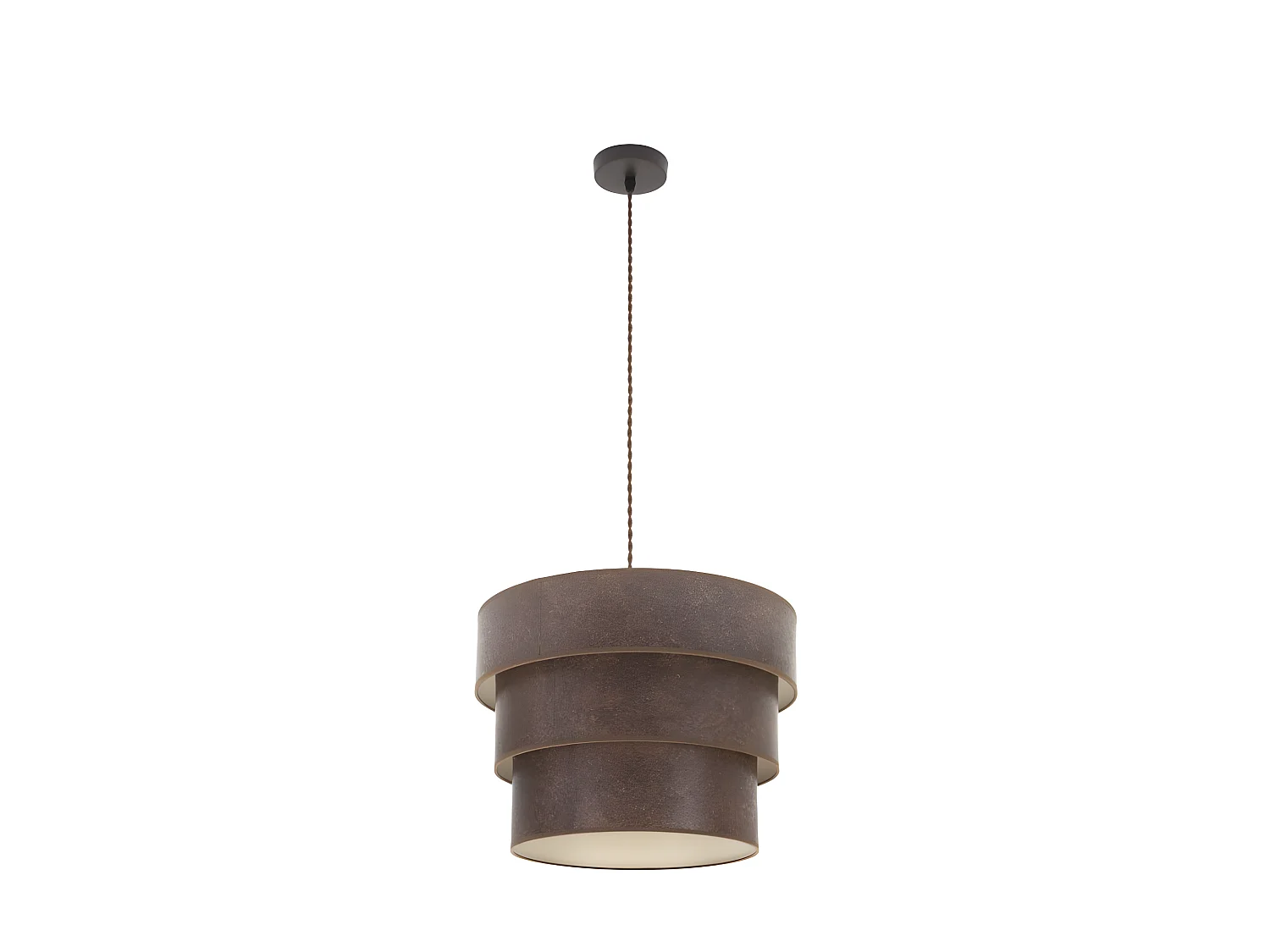 Plafonnier SMILE marron avec triple écran FABRILAMP