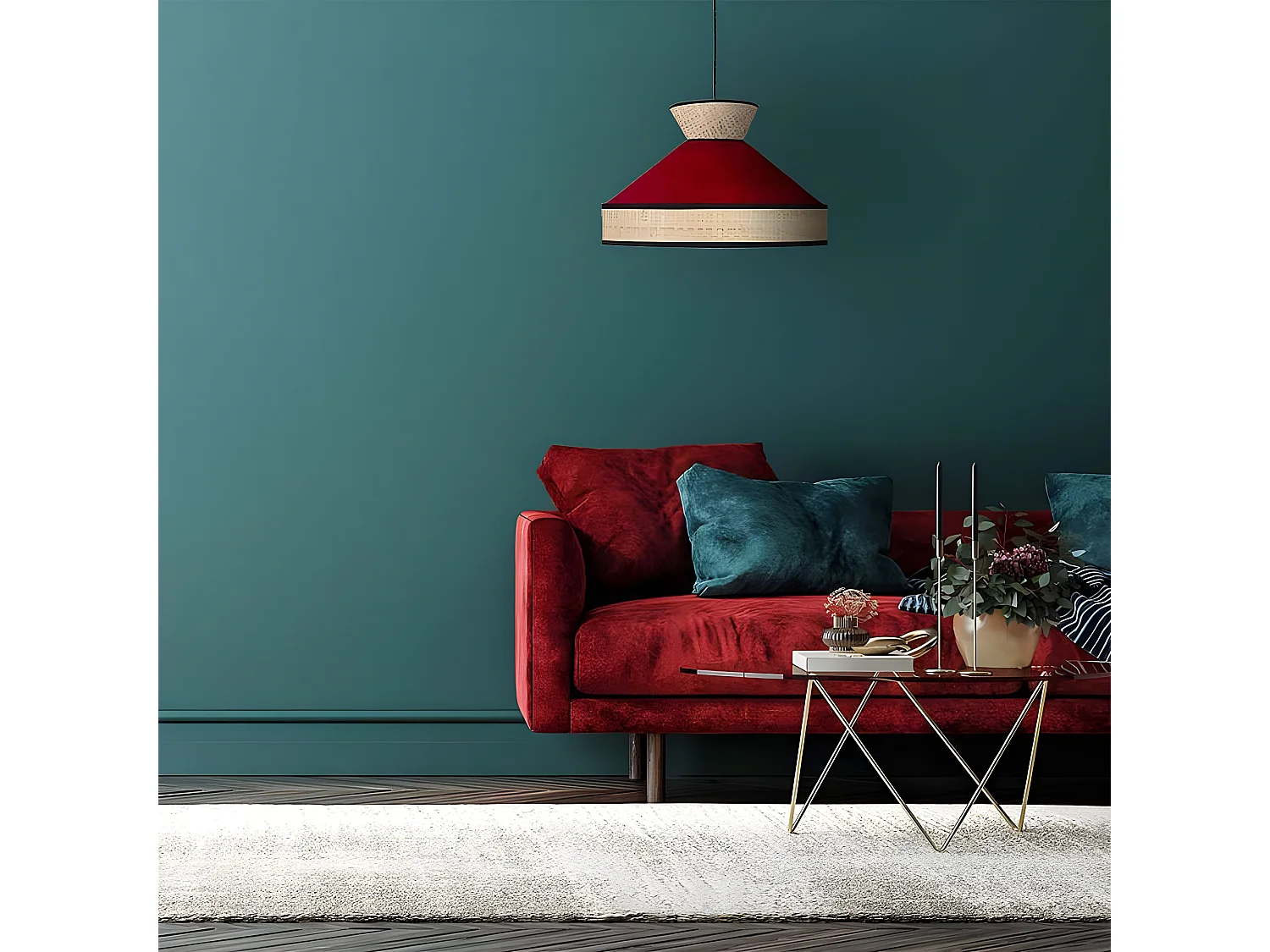 Colgante En Rojo 50 Cm Modelo Fabrizio De