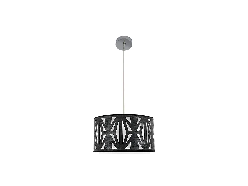 Plafonnier 1light xE27 modèle Katerina Chrome / bois Noir Réglable FABRILAMP