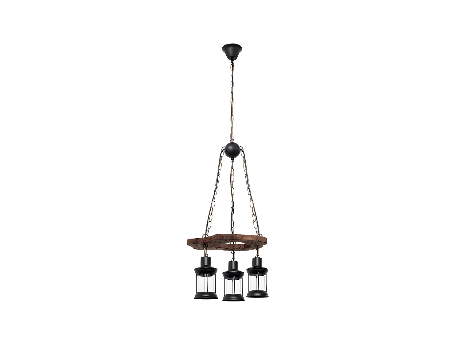 Suspension rustique de 3 lumières XE27 marron FABRILAMP