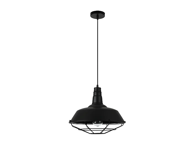 Colgante Flamenco Estilo Industrial Negro De 1 Luz 36 Cm
