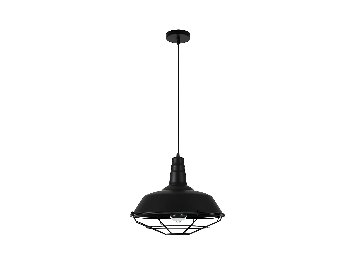 FLAMENCO noir style industriel pendentif 1 lumière 36 cm FABRILAMP