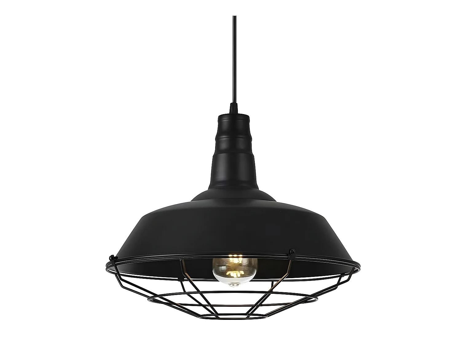 FLAMENCO noir style industriel pendentif 1 lumière 36 cm FABRILAMP