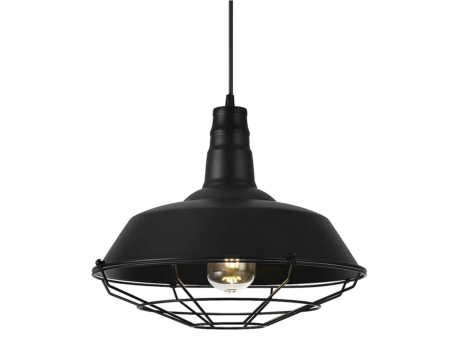 FLAMENCO noir style industriel pendentif 1 lumière 36 cm FABRILAMP