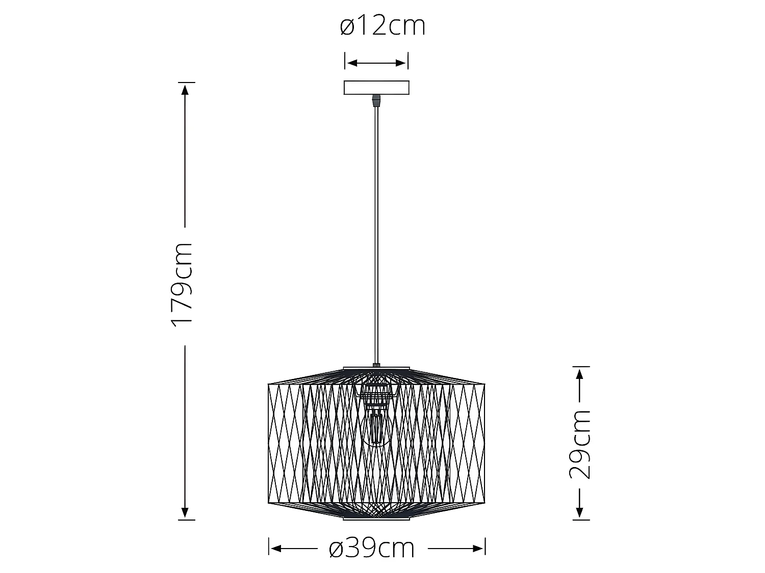 Colgante Modelo Bamboo  En Bambú  Natural De