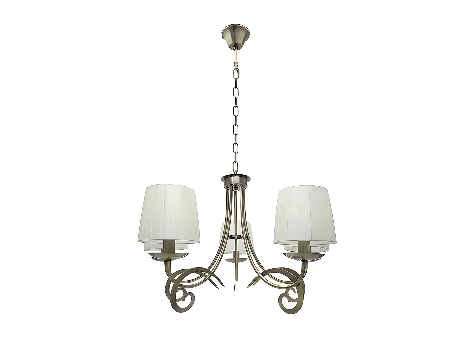 Lampe en cuir modèle LUXOR 5 l. avec écrans FABRILAMP