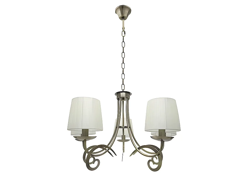 Lampe en cuir modèle LUXOR 5 l. avec écrans FABRILAMP