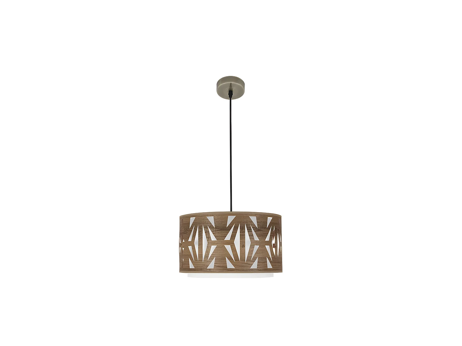 Plafonnier réglable modèle Katerina 1xE27 Cuir / bois Dark FABRILAMP