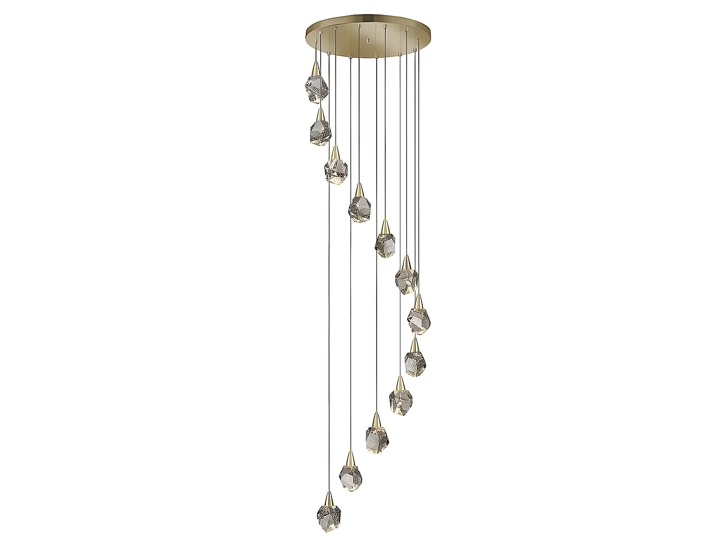 Lampara Circular Led Modelo Aquaria Dorada 12 Luces