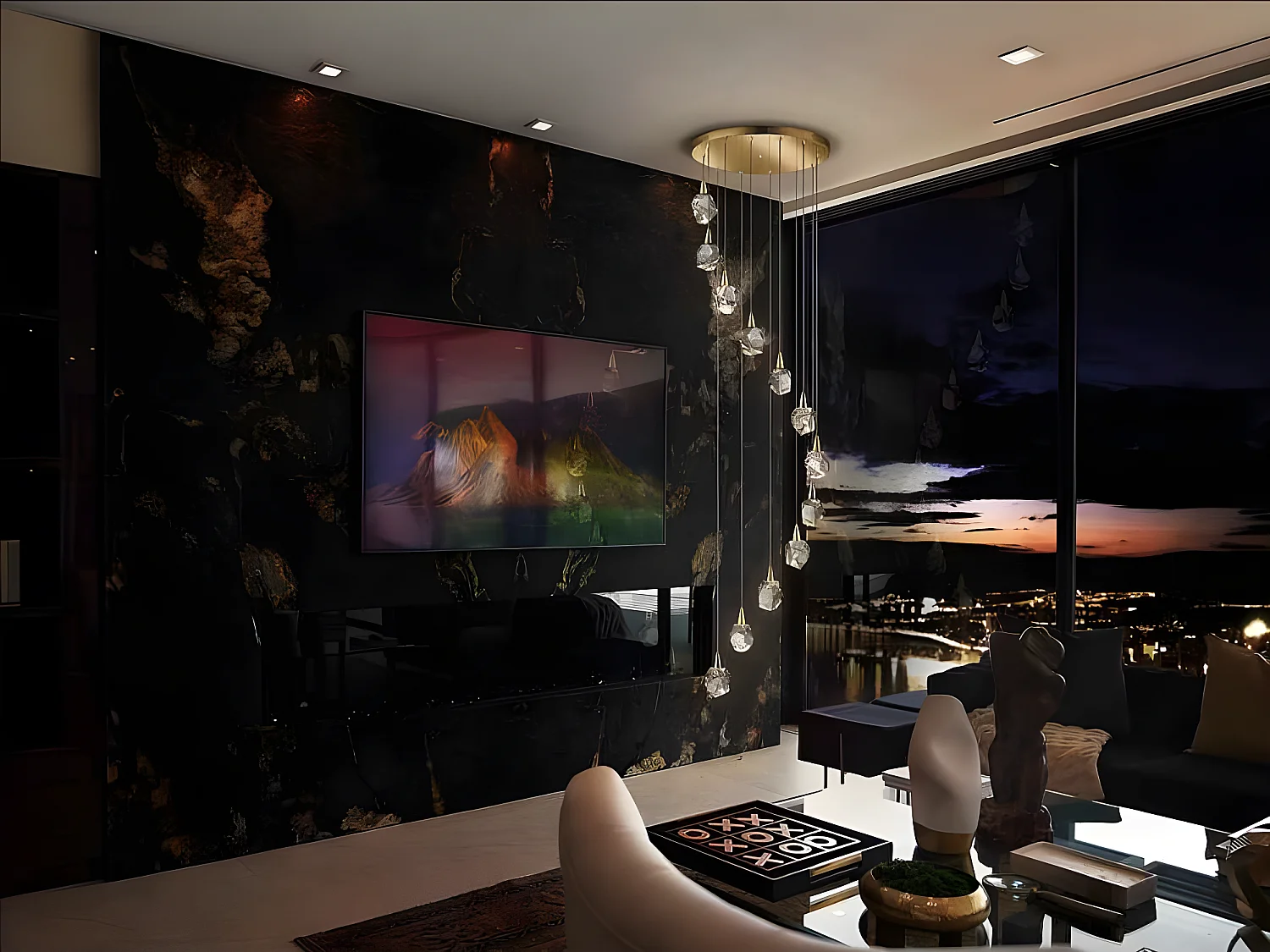 Lampara Circular Led Modelo Aquaria Dorada 12 Luces