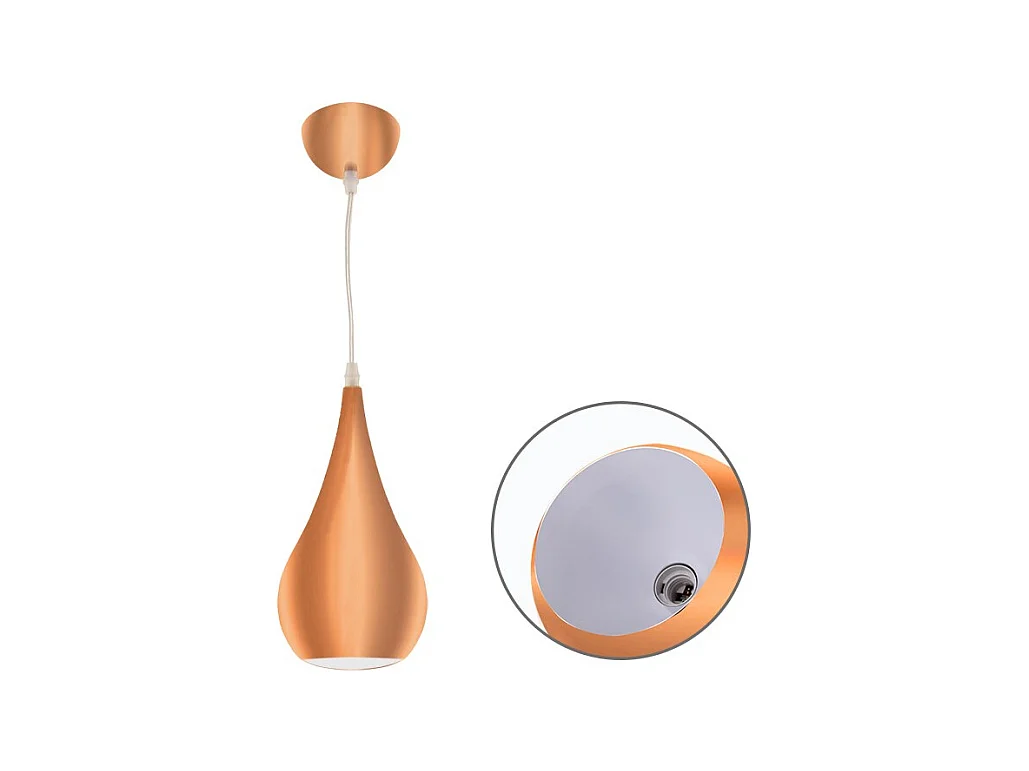 Lampara Colgante De Metal Acabado Cobre  Modelo Gaio