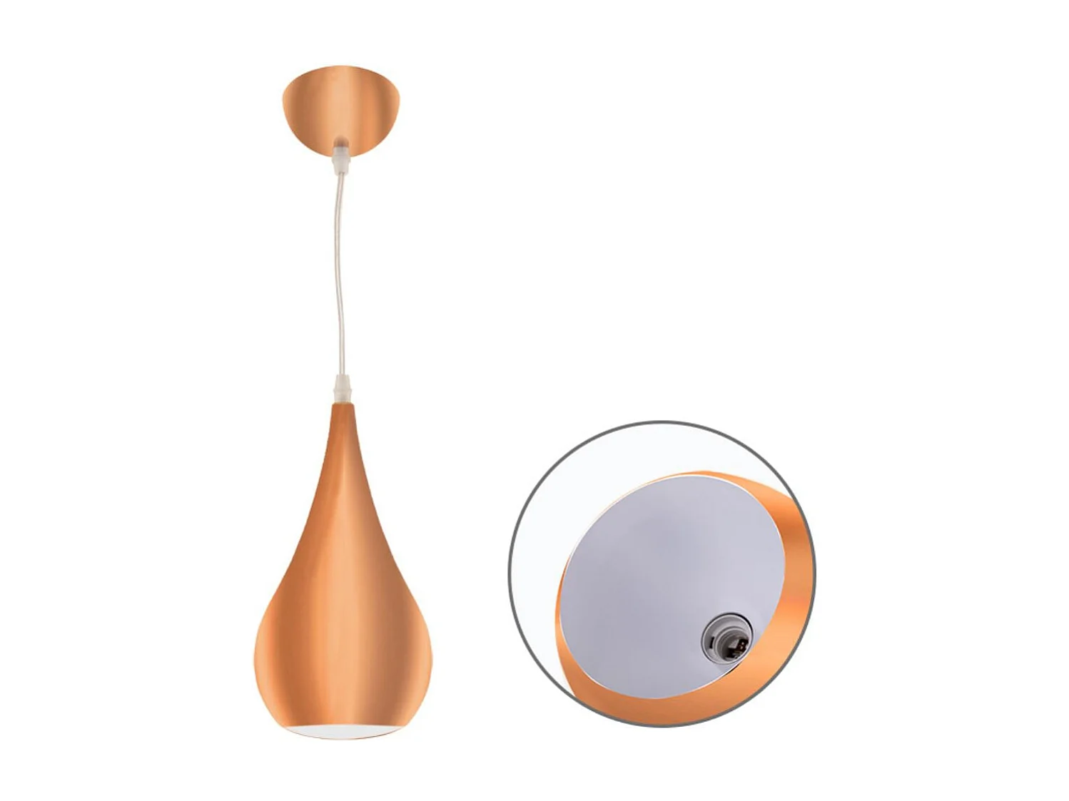 Lampara Colgante De Metal Acabado Cobre  Modelo Gaio