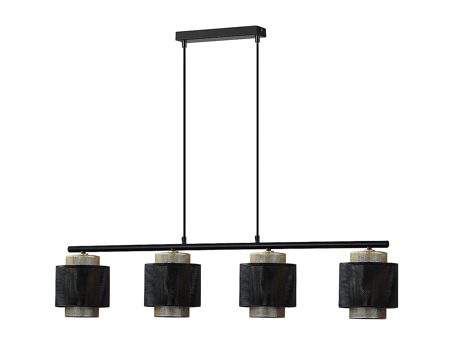 Lampe linéaire modèle KYOTO noir 4 lumières FABRILAMP