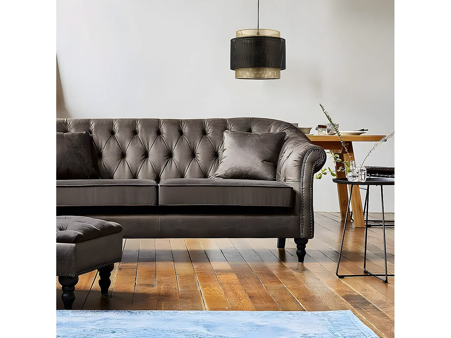 Lampe linéaire modèle KYOTO noir 4 lumières FABRILAMP