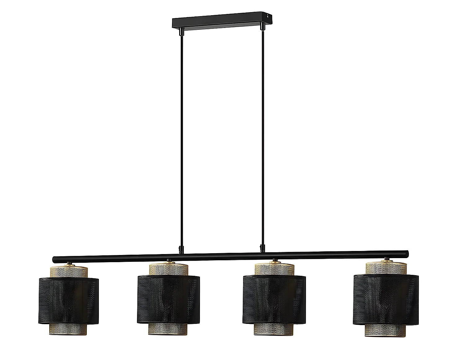 Lampe linéaire modèle KYOTO noir 4 lumières FABRILAMP