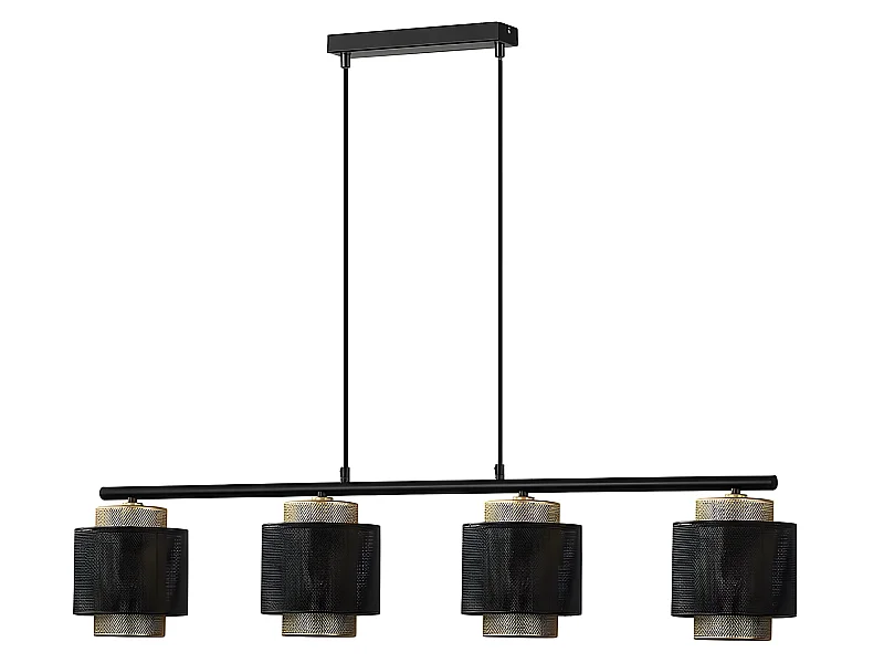 Lampara Lineal Modelo Kyoto Negra 4 Luces