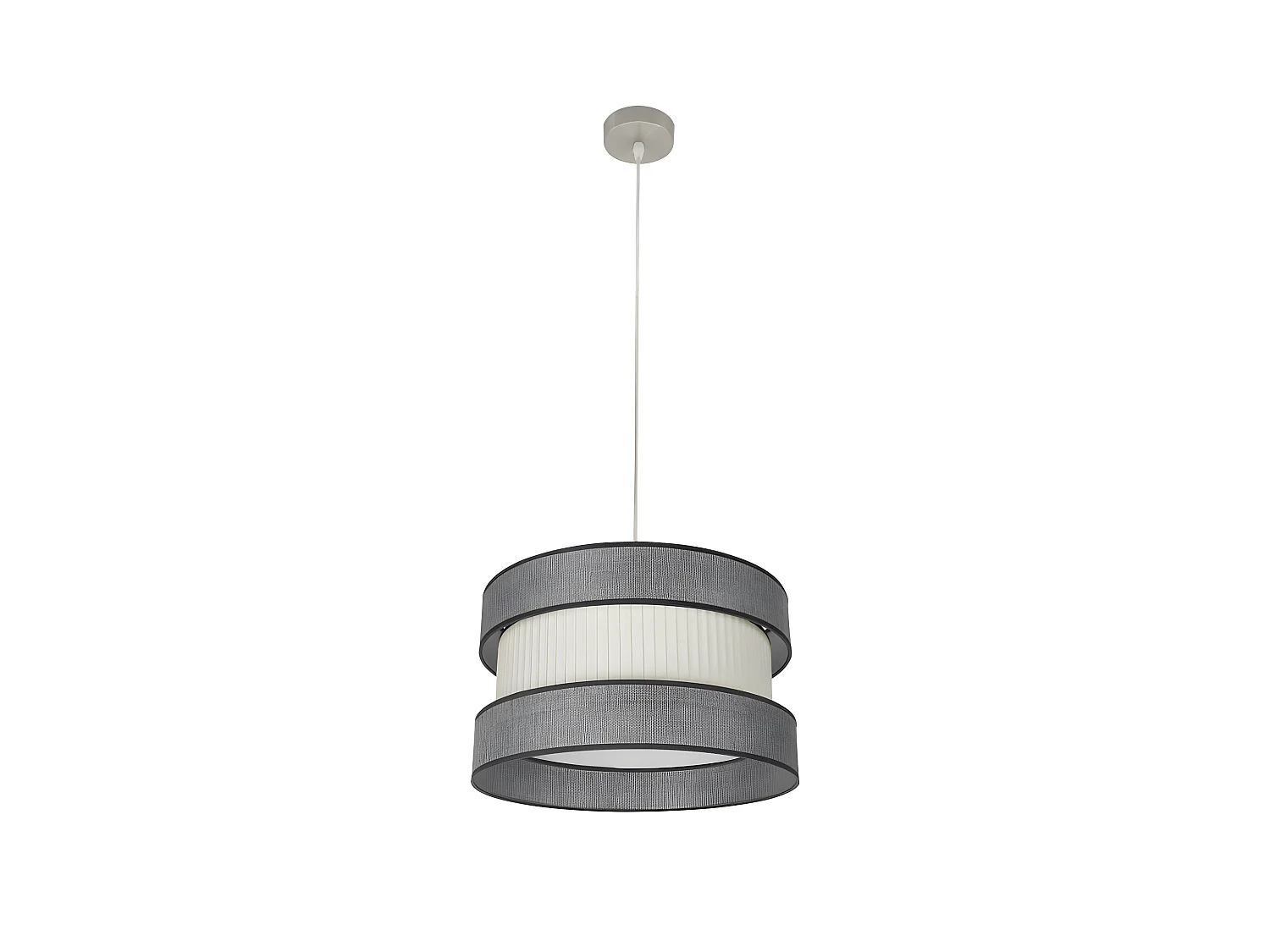 Plafonnier modèle HOME Nickel conpantalla gris-beis FABRILAMP