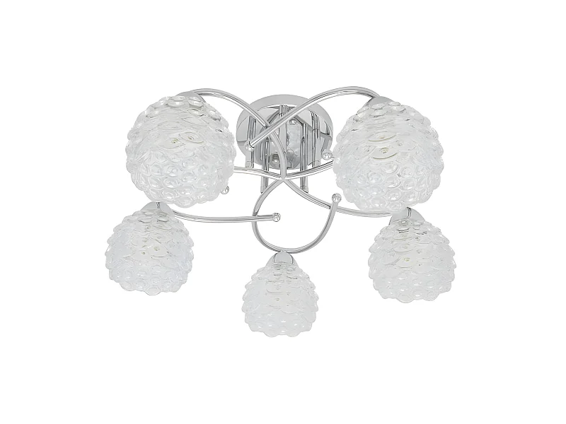 Lampe BAGAN 5 lumières avec abat-jour en verre chromé 23x49x49 Fabrilamp