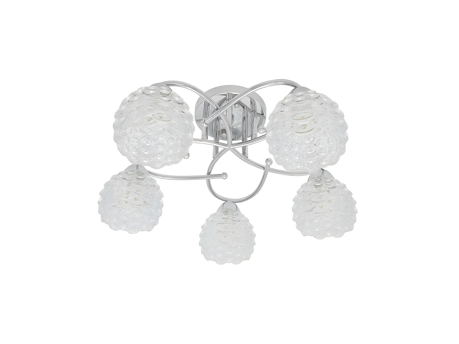 Lampe BAGAN 5 lumières avec abat-jour en verre chromé 23x49x49 Fabrilamp