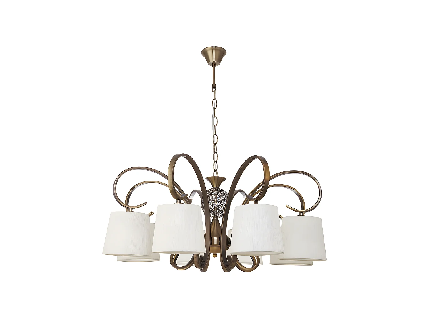 Lampara Dorada Con Pantalla Modelo Bogota 8 L.