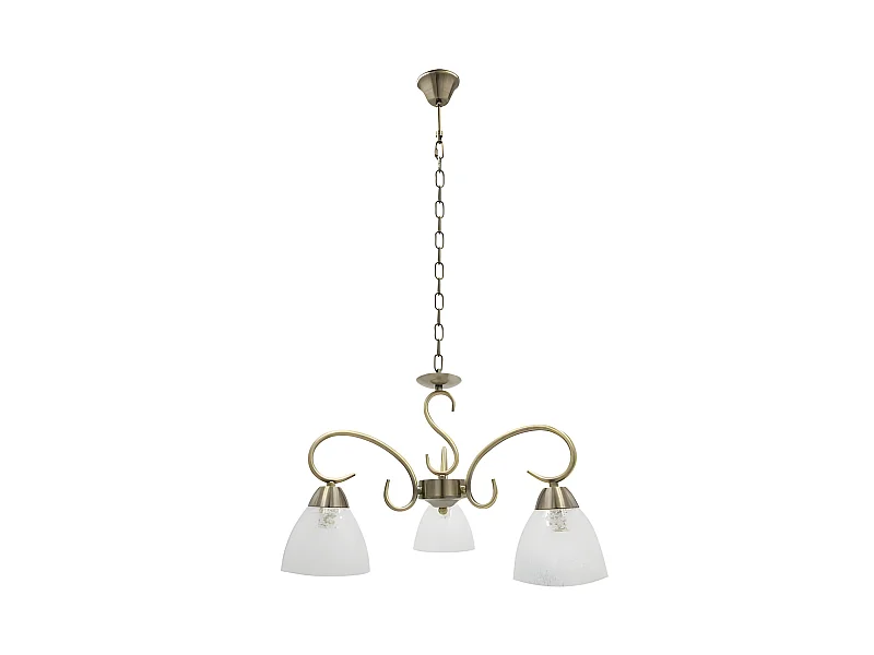 LAMPE JAIPUR 3 lumières avec tulipes en verre FABRILAMP