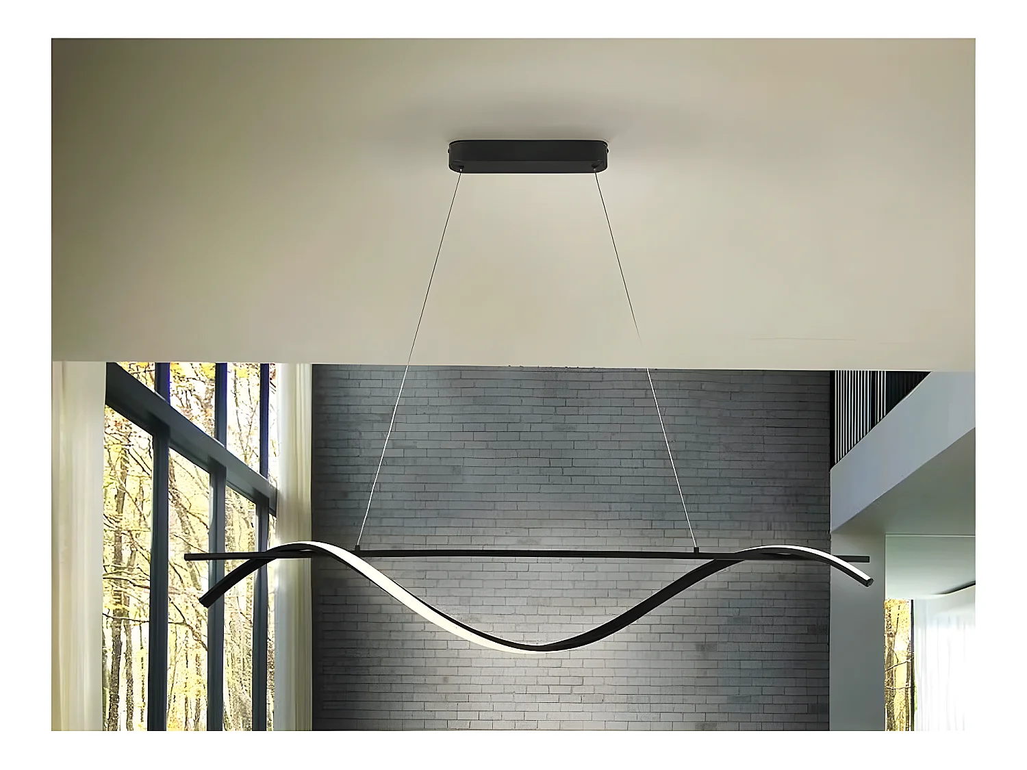 Lampara Lineal  De Led Modelo Boa  Acabado Negro De