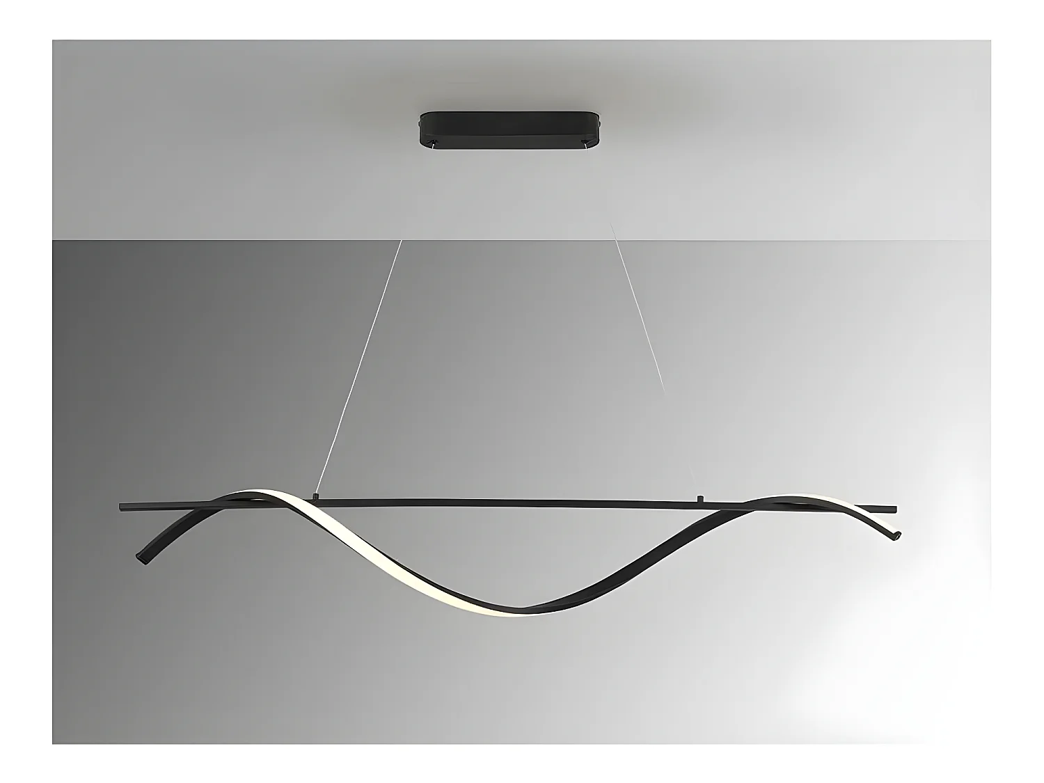 Lampara Lineal  De Led Modelo Boa  Acabado Negro De