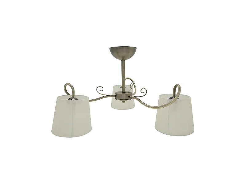 Lampe Cuzco avec trois lumières avec écran beige, Cuir sat. 37x60x60 Cm FABRILAMP