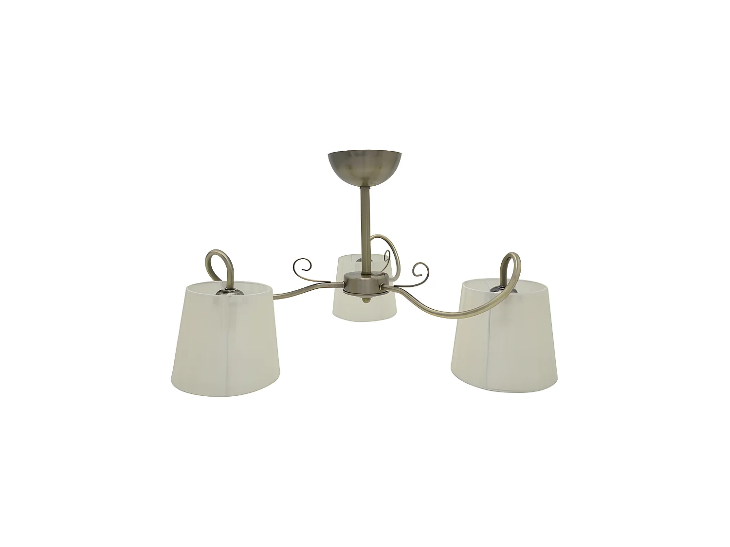 Lampe Cuzco avec trois lumières avec écran beige, Cuir sat. 37x60x60 Cm FABRILAMP