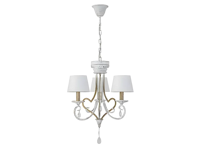 Lampe blanche de 3 l. CRASAS avec écrans FABRILAMP