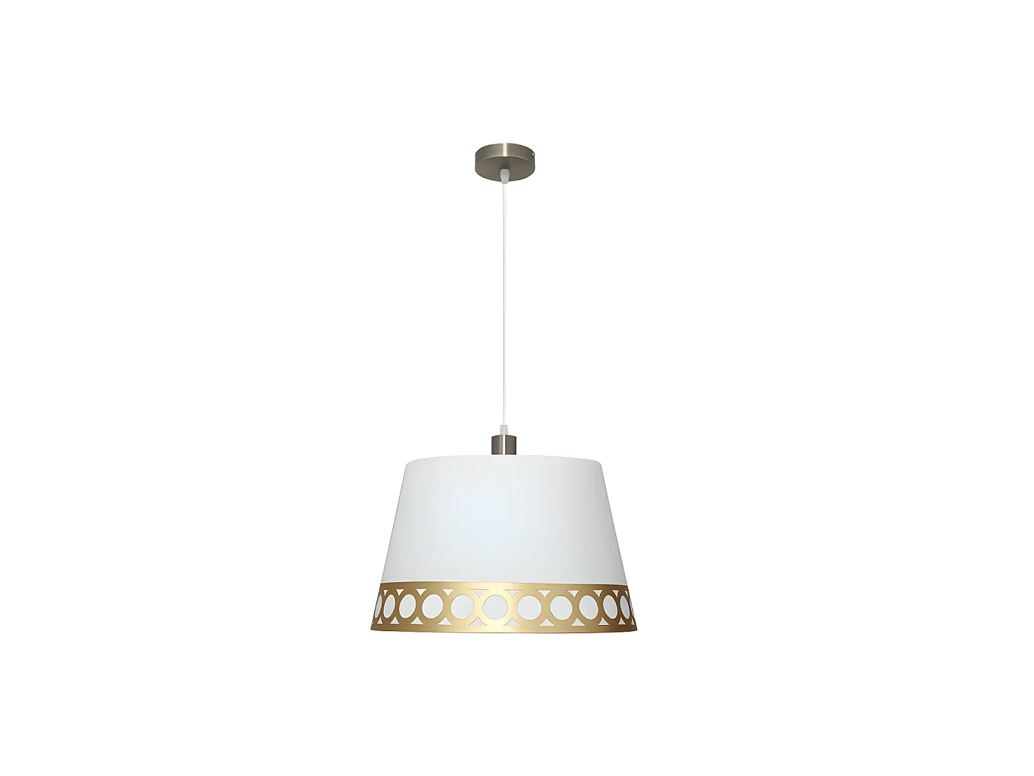 Lampada Pendente modello Dalia 1x27 Bianco con dettaglio oro di FABRILAMP