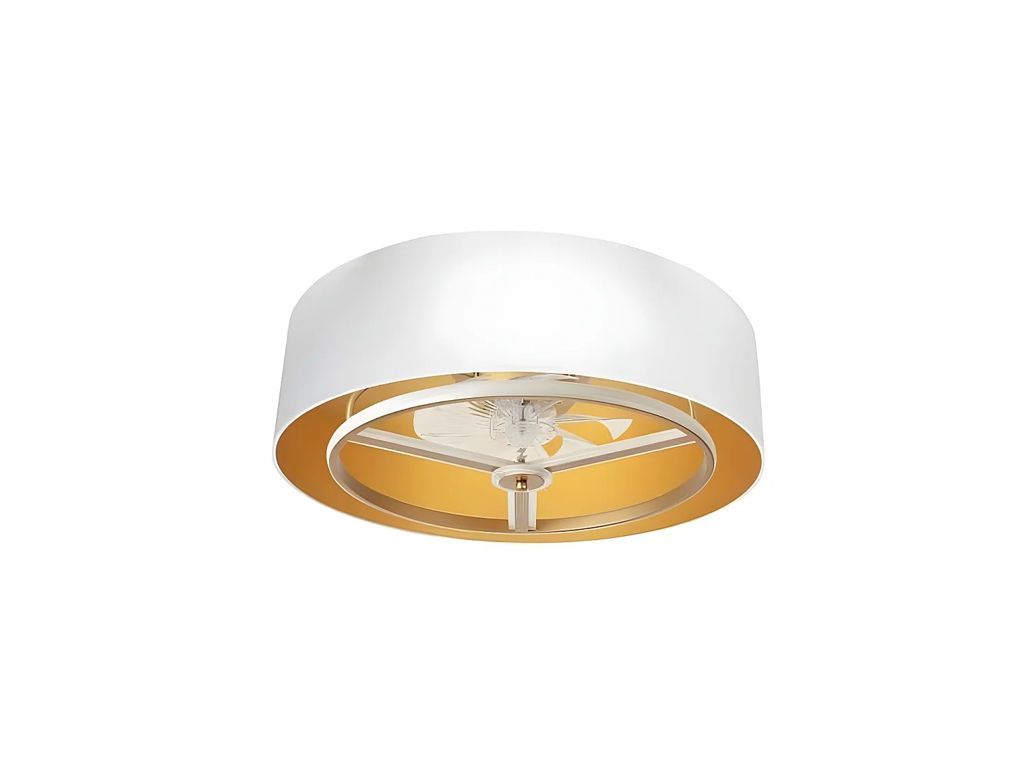 ANUSKA Ventilateur Dc or blanc LED 6 Vitesses 3 Couleurs Fabrilamp