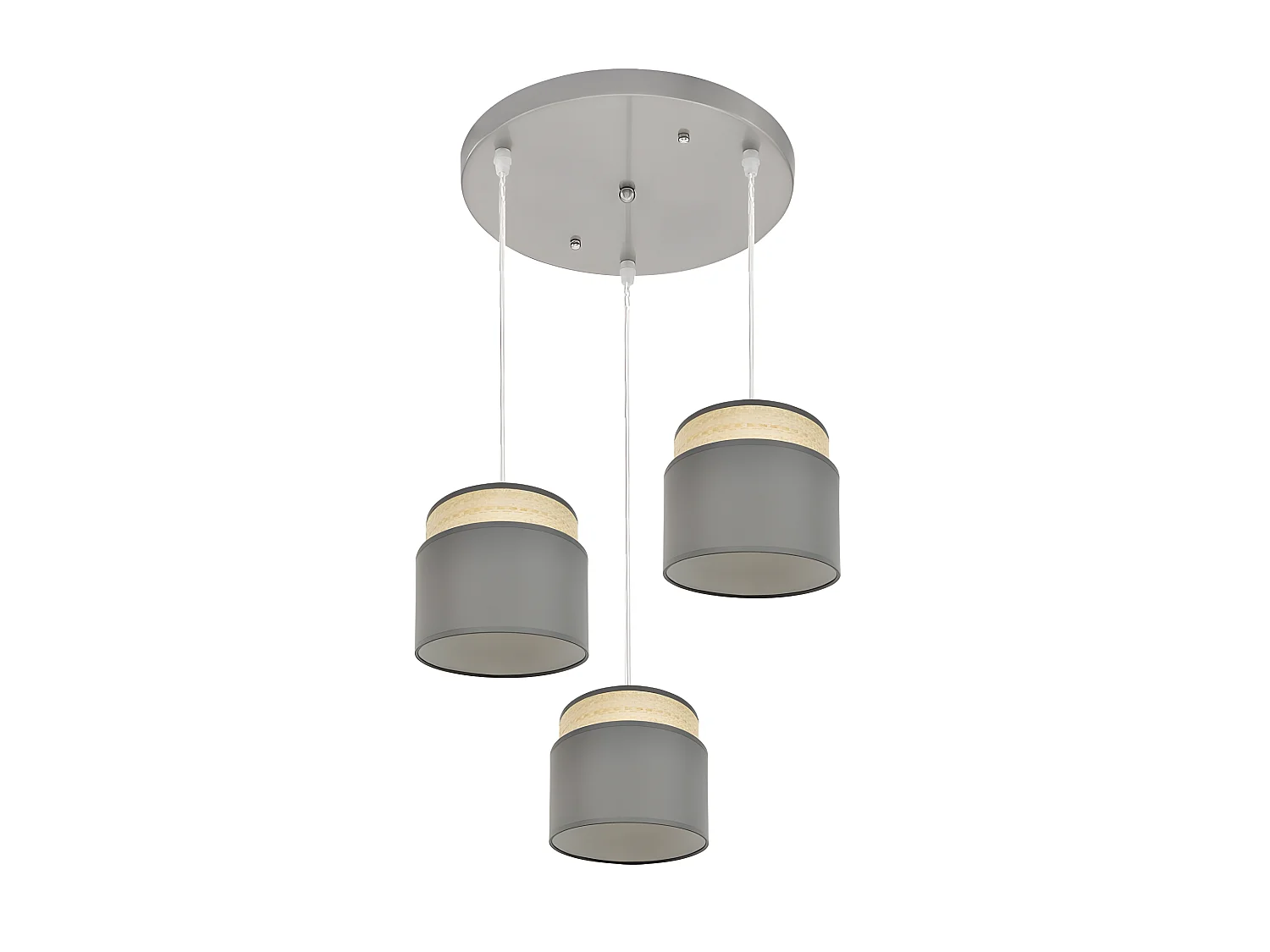 Plafondnier naturel/gris modèle Kandy 3luces réglable FABRILAMP