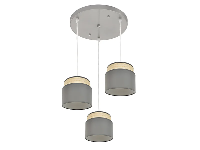 Plafon Natural/gris Modelo Kandy 3luces Regulable