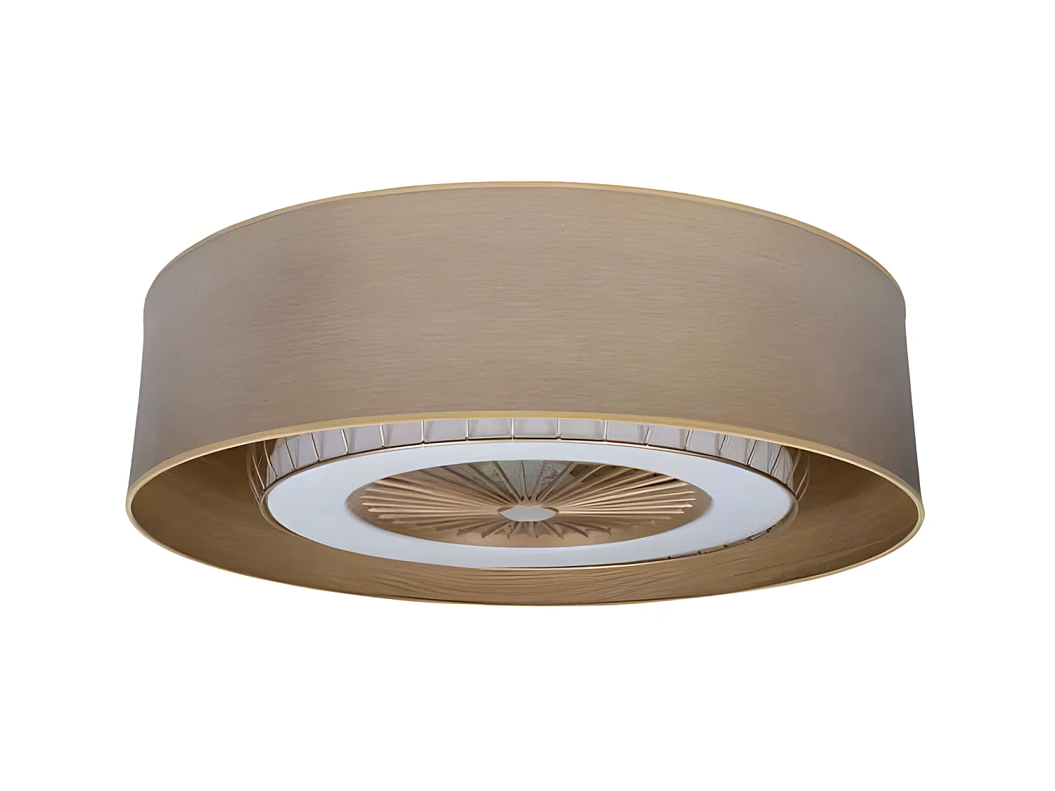 Ventilateur DC TANIA marron or dimmable LED avec minuterie Fabrilamp