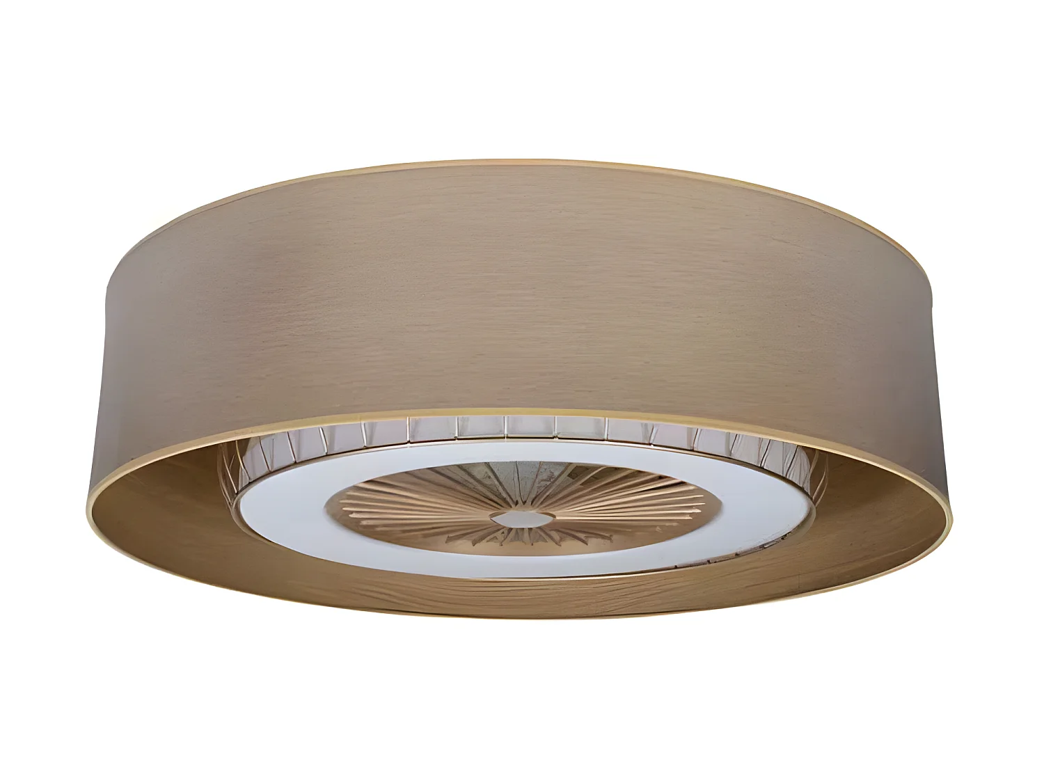 Ventilateur DC TANIA marron or dimmable LED avec minuterie Fabrilamp